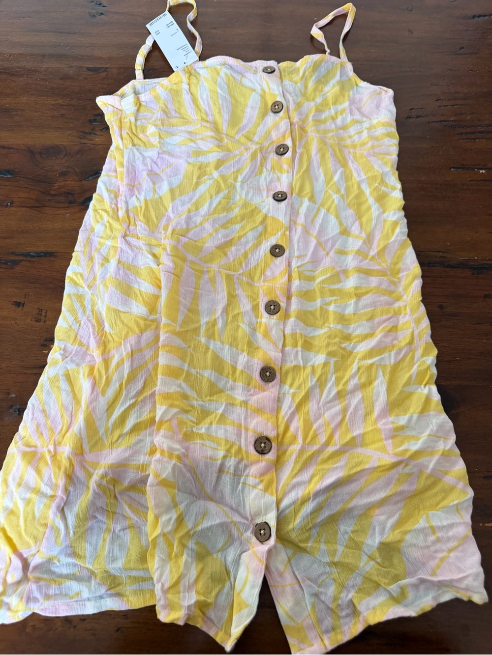 Billabong Yellow & Pink Button-Front Summer Dress